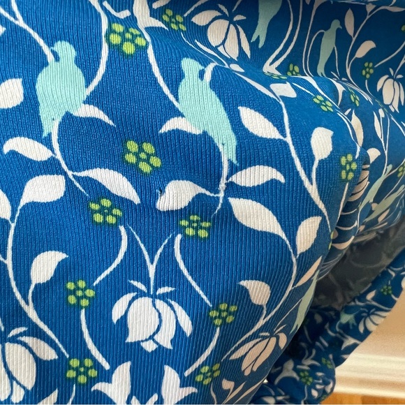 J. McLaughlin Crewneck Short Sleeve Faux Wrap Dress Blue Floral - Picture 12 of 12